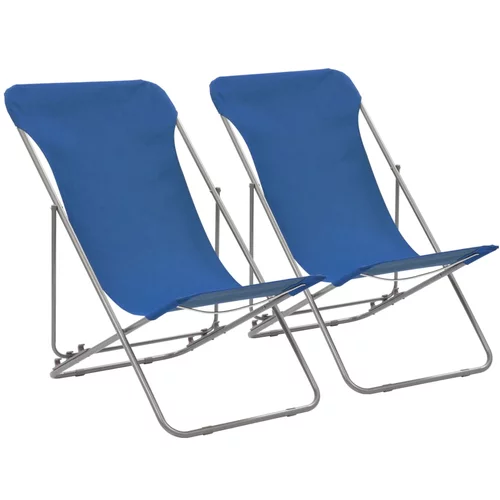  Sklopive stolice za plažu 2 kom čelik i tkanina Oxford plave