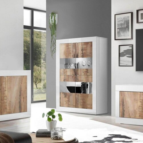 LC Mobili Elegantna bela vitrina z 4 vrati 162 cm � BASIC 209015-06P Cene
