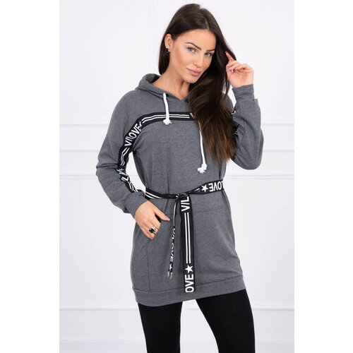 Kesi Dress decorated with a graphite slogan tape Cijene