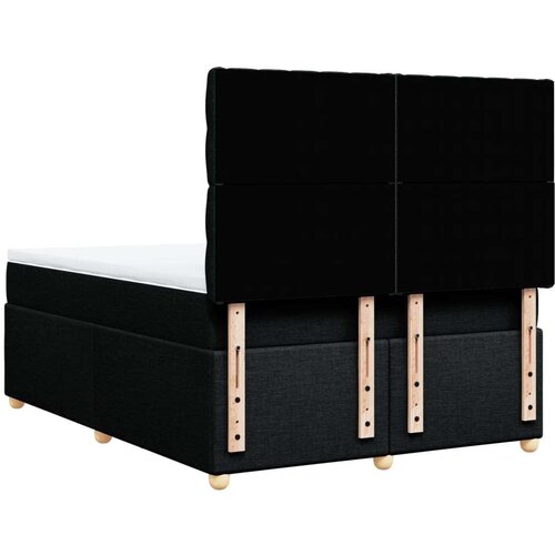 vidaXL Box spring postelja z vzmetnico črna 140x200 cm blago Cene