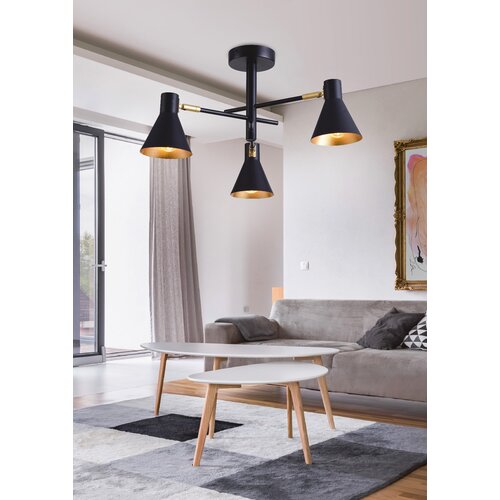 Candellux luster/visilica-less viseća lampa 3X40W E14 crna mat Slike