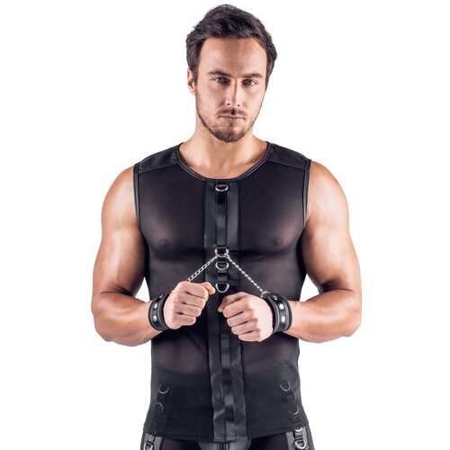 Svenjoyment Sleeveless Net Shirt with Handcuffs 2161990 Black S Cene