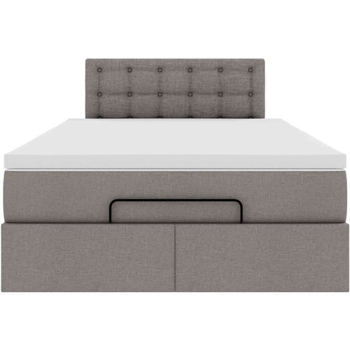 VidaXL otomanski okvir kreveta s madraca smeđesivi 120x190 cm tkanine Slike