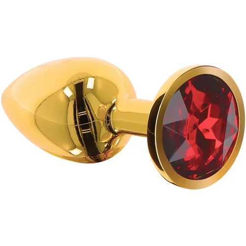 Taboom Bondage in Luxury Butt Plug with Diamond Jewel Gold-Red M