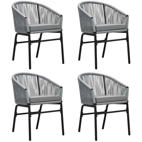  5-dijelni vrtni blagovaonski set sivi Siva Dužina stola 80 cm Slike