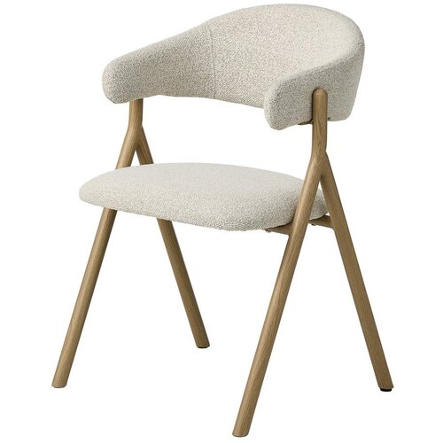 Unique Furniture Kremno bel/v naravni barvi oblazinjen jedilni stol z nasloni za roke Frances &amp;ndash; Slike