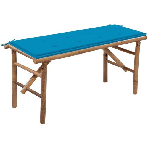  Sklopiva vrtna klupa s jastukom 118 cm od bambusa Slike