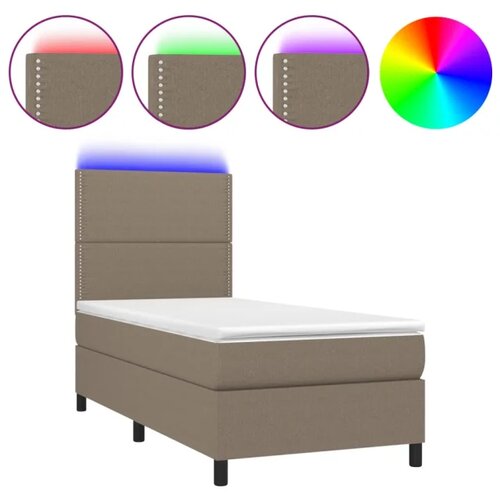 VidaXL Box spring postelja z vzmetnico LED taupe 90x190 cm blago, (20893488) Slike