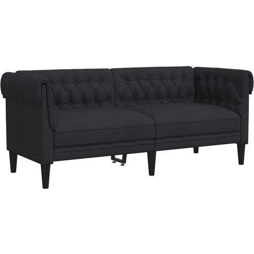 Maison Chic kavč - Sofa - Kanape dvosed Chesterfield črna tkanina, (21726568) Cene