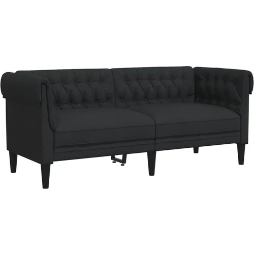 MAISON CHIC kavč - Sofa - Kanape dvosed Chesterfield črna tkanina, (21726568)