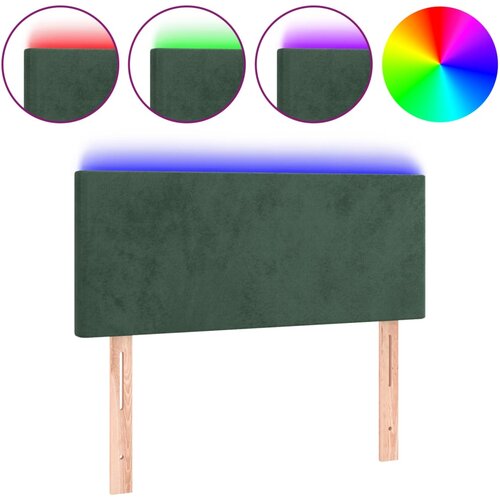 vidaXL LED posteljno vzglavje temno zeleno 80x5x78/88 cm žamet, (20737413) Cene
