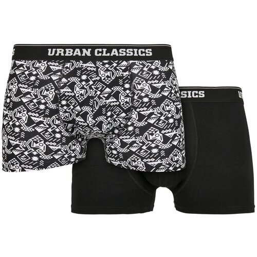Urban Classics Organic Boxer Shorts 2-Pack Detail aop+black Cene