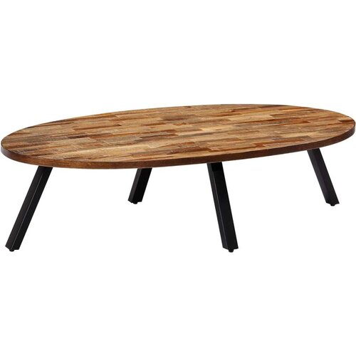 vidaXL stolić za kavu od masivne obnovljene tikovine ovalni 120 x 60 x 30 cm Cene