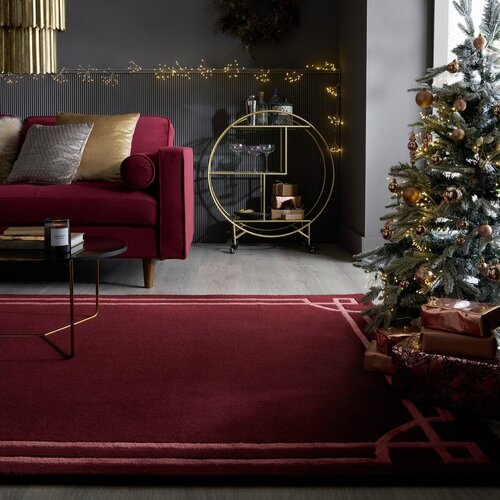 Flair Rugs Bordo rdeča ročno tkana volnena preproga 200x290 cm Gatsby &amp;ndash; Slike
