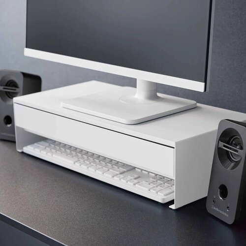 YAMAZAKI Bijelo metalno postolje za monitor Tower &amp;ndash; Slike