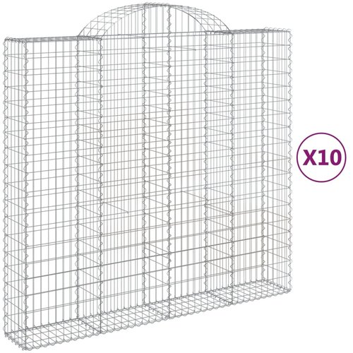  Lučne gabionske ko&amp;scaron;are 10kom 200x50x180/200cm pocinčano željezo Slike