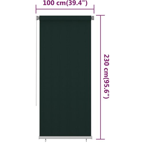  Vanjska roleta za zamračivanje 100 x 230 cm tamnozelena HDPE Slike