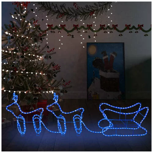 Božični jelen in sani zunanja dekoracija 576 LED lučk
