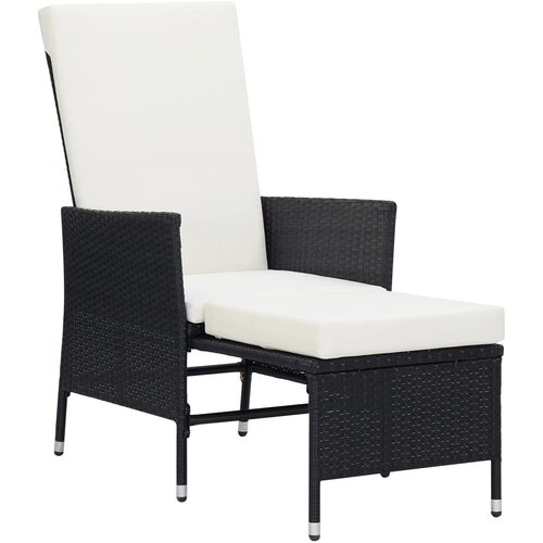 Maison Chic Nastavljiv Vrtni Stoli - Stol za vrt z blazinami poli ratan črn JS22, (21877305) Cene