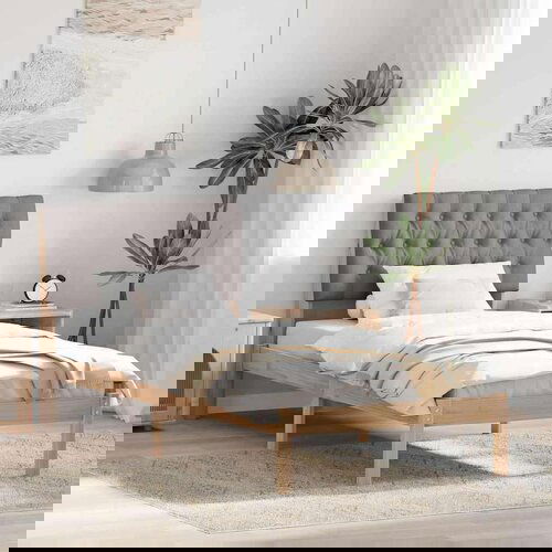 vidaXL Krevetni okvir s tapiciranim uzglavljem Smeđa 90 x 200 cm Cene