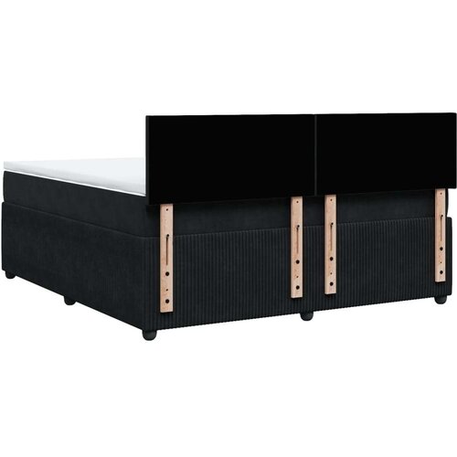 VidaXL Krevet s oprugama i madracem crni 180x200 cm bar&amp;scaron;unasti Slike
