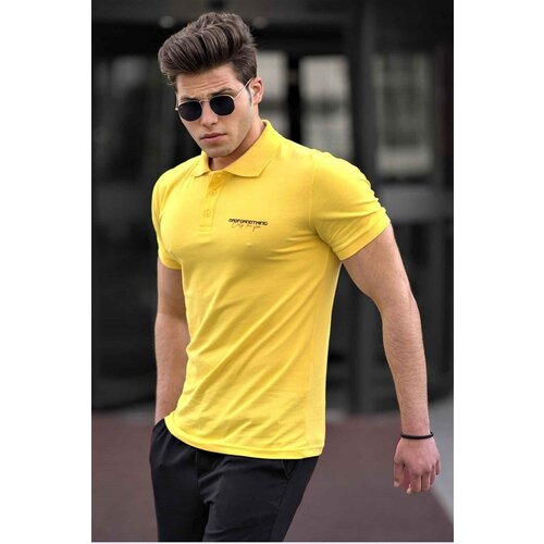 Madmext Men's Yellow Polo Neck T-Shirt 4614 Slike