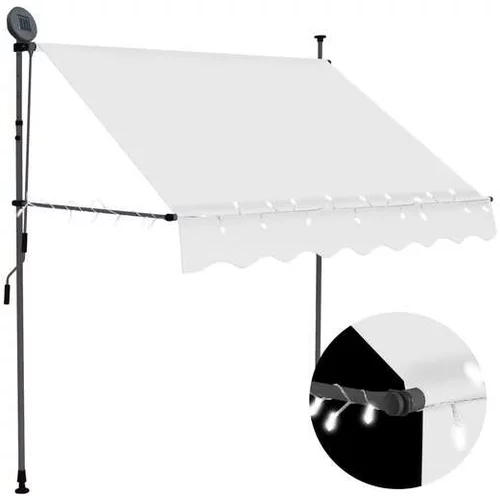  Ročno zložljiva tenda z LED lučmi 200 cm krem