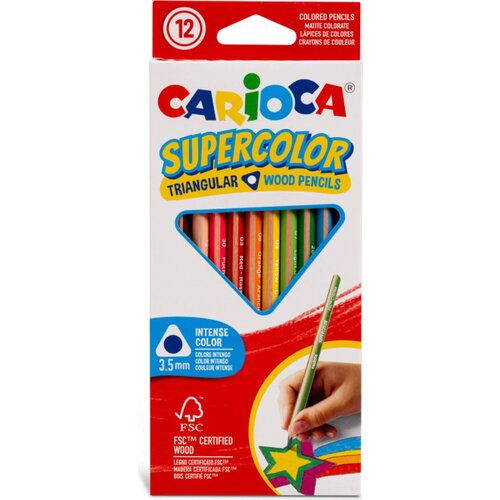 Carioca Supercolor Triangular Pencils - 12 kos. Slike