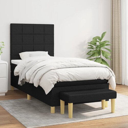 The Living Store Box spring postelja z vzmetnico črna 90x200 cm blago - Box Spring Postelja, (21503673) Cene
