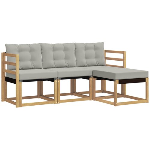 vidaXL Zunanja garnitura za sedenje 4 pcs Bela in svetlo siva, (5000281515) Cene