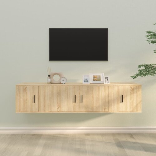 VidaXL 3-dijelni set TV ormarića boja hrasta sonome konstruirano drvo Slike