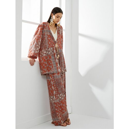 Koton Kimono Ethnic Patterned Tie Detailed Viscose Cene
