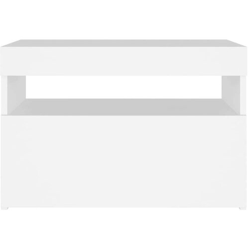 VidaXL noćni ormarić LED svjetla visoki sjaj bijeli 60x35x40 cm drvo Slike