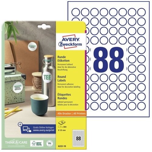 Avery Zweckform Etikete zweckform 6222 fi20 1/10, (21290281) Cene