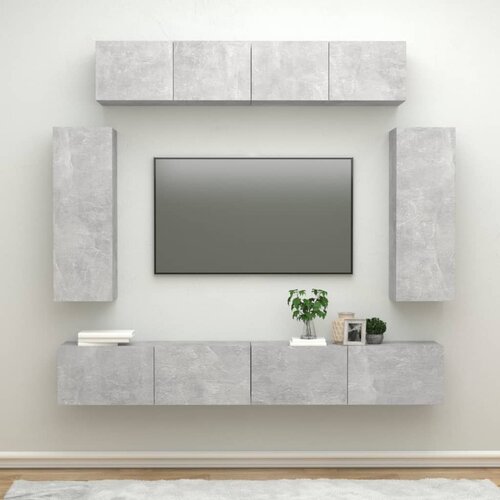 VidaXL 6-dijelni set tv ormarića siva boja betona drveni Slike