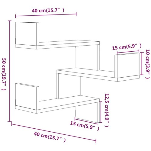  Kutna zidna polica hrast sonoma 40x40x50 cm konstruirano drvo Slike