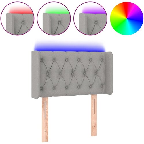 Maison Chic led posteljno vzglavje - vzglavna omarica - nočna omarica svetlo sivo 83x16x78/88 cm blago, (21712900) Slike