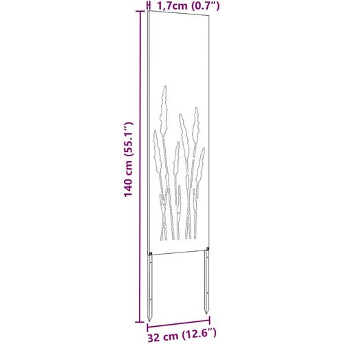 VidaXL Privatnost u vrtu Rezbarija Srebrno 32 x 140 cm Pocinčani čelik Slike