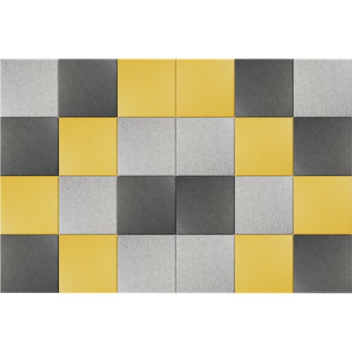 eurokraft basic Akustična stenska ploščica, VxŠ 300 x 300 mm, DE 24 kosov, po 8 x rumeno, svetlo sivo, temno sive barve Cene