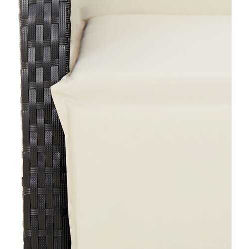  5-dijelni vrtni blagovaonski set s jastucima od poliratana crni Crna 80 x 80 x 74 cm Slike