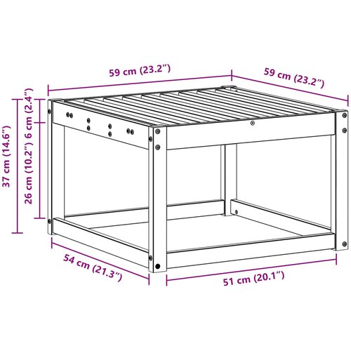  otoman Čvrsto drvo akacije Prirodna 59 x 59 x 37 cm Slike