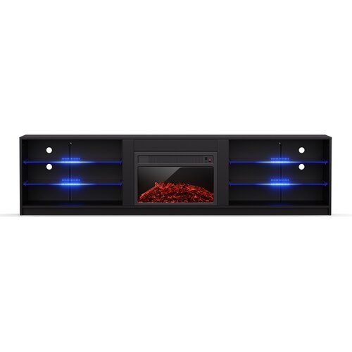 Klarstein Perth Medium Lowboard TV ormarić s električnim kaminom Slike