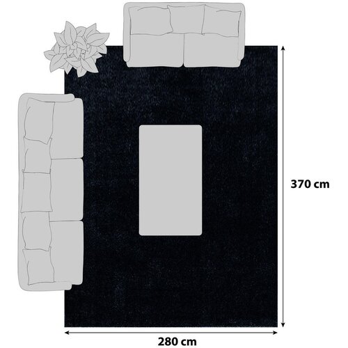 Novel preproga z visokim florom ata 7000 280/370 cm tkano antracit Slike