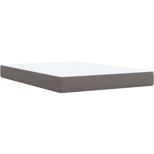 VidaXL Krevet s oprugama i madracem sivi 140x190 cm od umjetne kože Slike