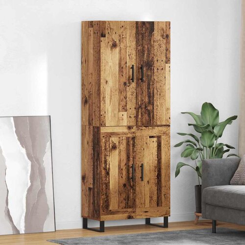 vidaXL Highboard 2 pcs Staro drvo Inženjerska drva i staklo Cene