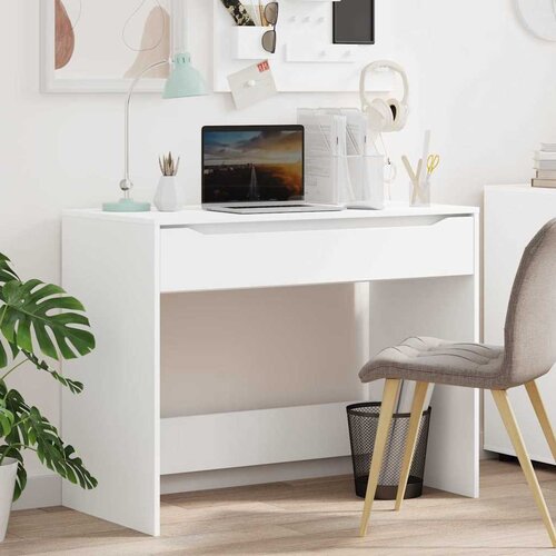 vidaXL Miza s predalom Bela 100 x 50 x 78 cm Konstruiran les Cene