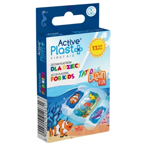 ActivePlast Otroški obliži Tattoo Ocean Fun (12 kosov)