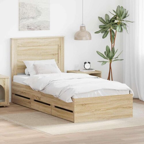  Okvir za krevet s ladicama Sonoma hrast 100 x 200 cm - sonoma hrast 100 x 200 cm Cene