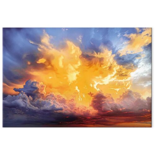  Slika - Beautiful Sunset - Clouds in Warm Shades 90x60 Cene