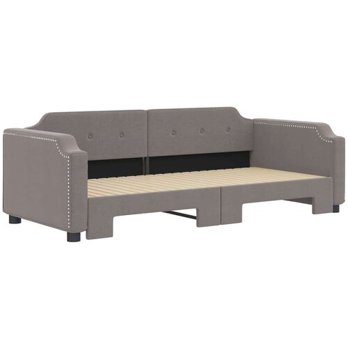  Dnevni krevet na razvlačenje smeđesivi 100 x 200 cm od tkanine Slike